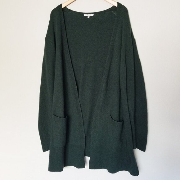 Madewell Kent Cardigan Sweater Coziest Yarn Wool Alpaca Blend Forest Green XL - Picture 4 of 15